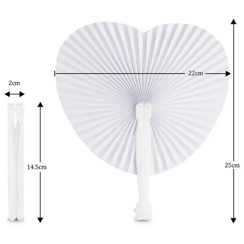 Paper Fan Custom Folding 15/20/30/110 Pieces Heart Shaped Plastic Handles for Weddings Souvenirs Parties