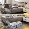 2 pieces under the bed quilt storage bag with cover can be folded, can be used for bedding clothes toys with 4 reinforced handle 4