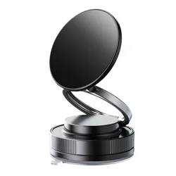 Universal 360° Rotatable Foldable Magnetic Car Phone Holder with Suction Cup (Black)