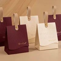 10pcs Creative Leather Portable Gift Box High-end Portable Wedding Candy Paper Box Party Packaging Supplies Paper Box 1