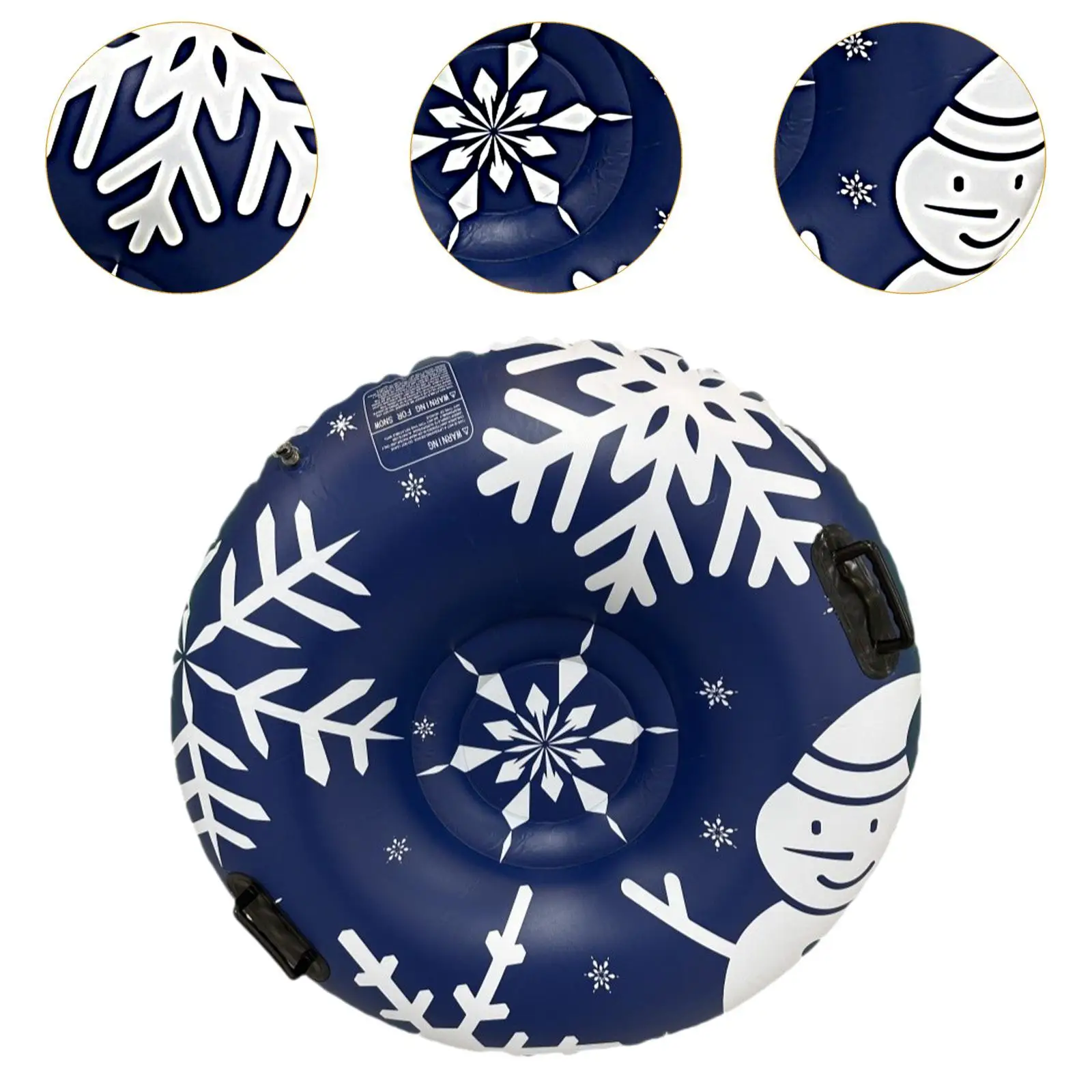 Inflatable Snow Tube Cold Resistant 120cm Dia Winter Snow Sledding Toy for Games