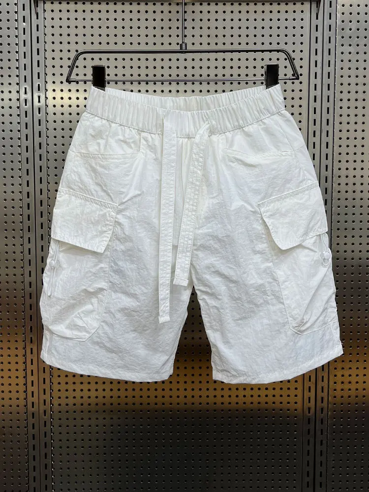 Description Picture 5 of item2024 Summer Ice Thin Running Shorts Men Casual Elastic Waist Quick Dry Sports Style Fitness Jogging Breathable Beach Shorts