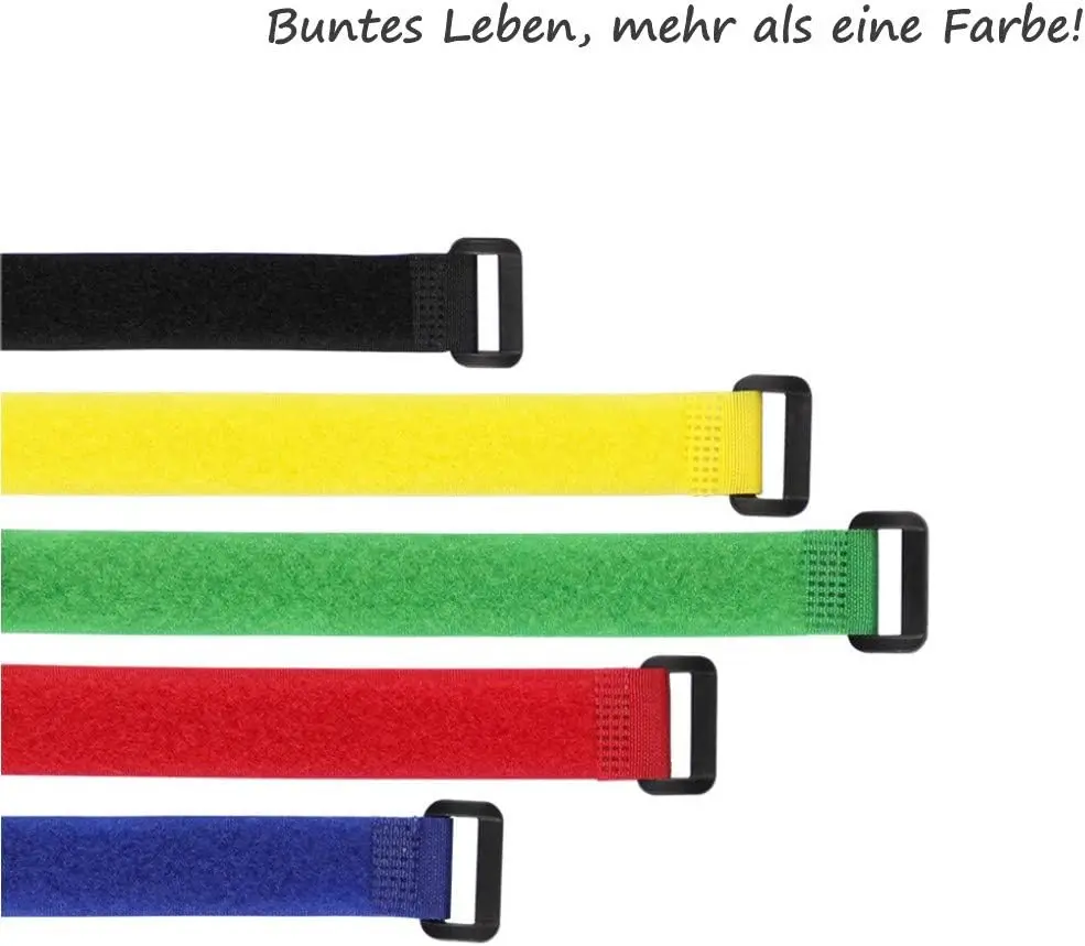 10-Piece Set of Reusable Nylon Cable Ties with Reverse Buckle