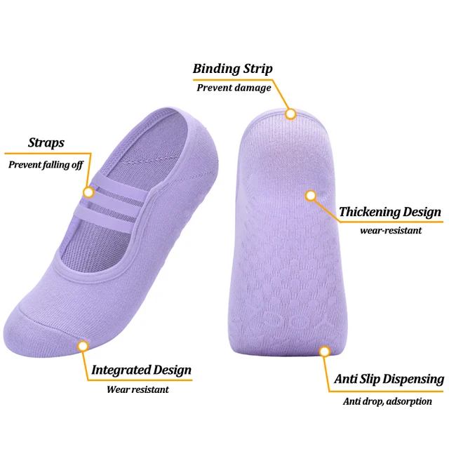 3Pairs Professional Bandage Yoga Socks Non-Slip Backless Pilates Socks Women Sport Ourdoor Fitness Breathable Ballet Dance Socks 5