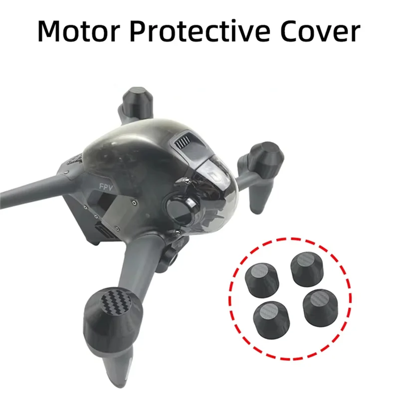 Étuis de protection moteur DJI FPV anti-poussière, gros plan sur la texture en silicone et le logo DJI.