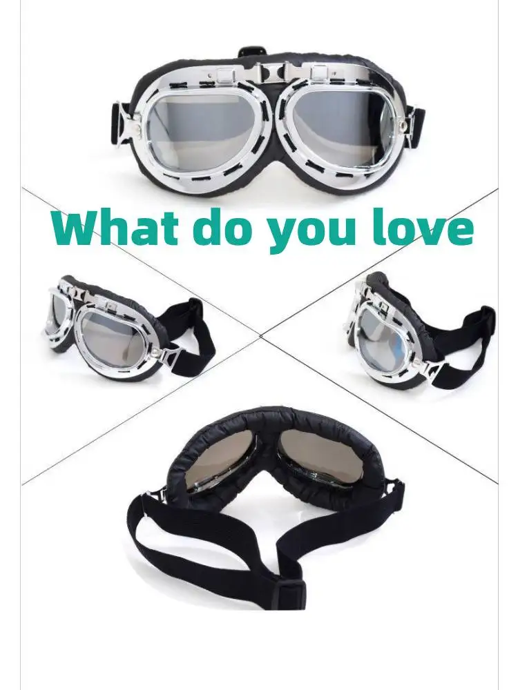 

electric bike glasses Harley Goggles Motorcycle riding goggles Vintage classic glasses Windproof lens Helmet glasses Camping