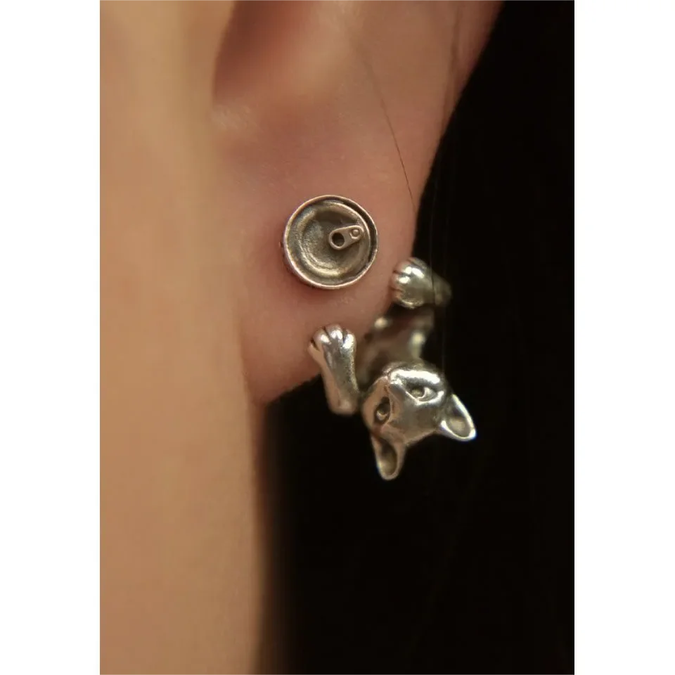 

New 2023 Vintage Fashion Personalized Cat Earrings Unisex Hip-hop Punk Short Earrings Banquet Jewelry Accessories Gift