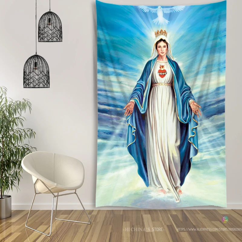 Jungfrau Mary Christus Jesus nach Hause dekorative Engel ästhetische Zubehör Wandbehang christliche Kirche Wand dekoration Raum dekor Kunst – Detail 8