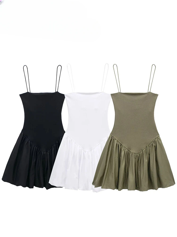 

Vintage Casual Chic Women Dress Solid Short Dresses For Women New Vestidos Fashion 2024 Summer Mini Beach Dress