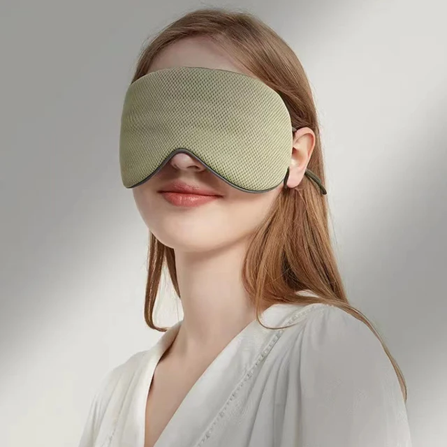 Stay Cozy and Relaxed with the 1PC Double-Sided Adjustable Size Ice Silk Warm Cool Sleep Eye Mask Travel Blackout Breathable Eye Masks