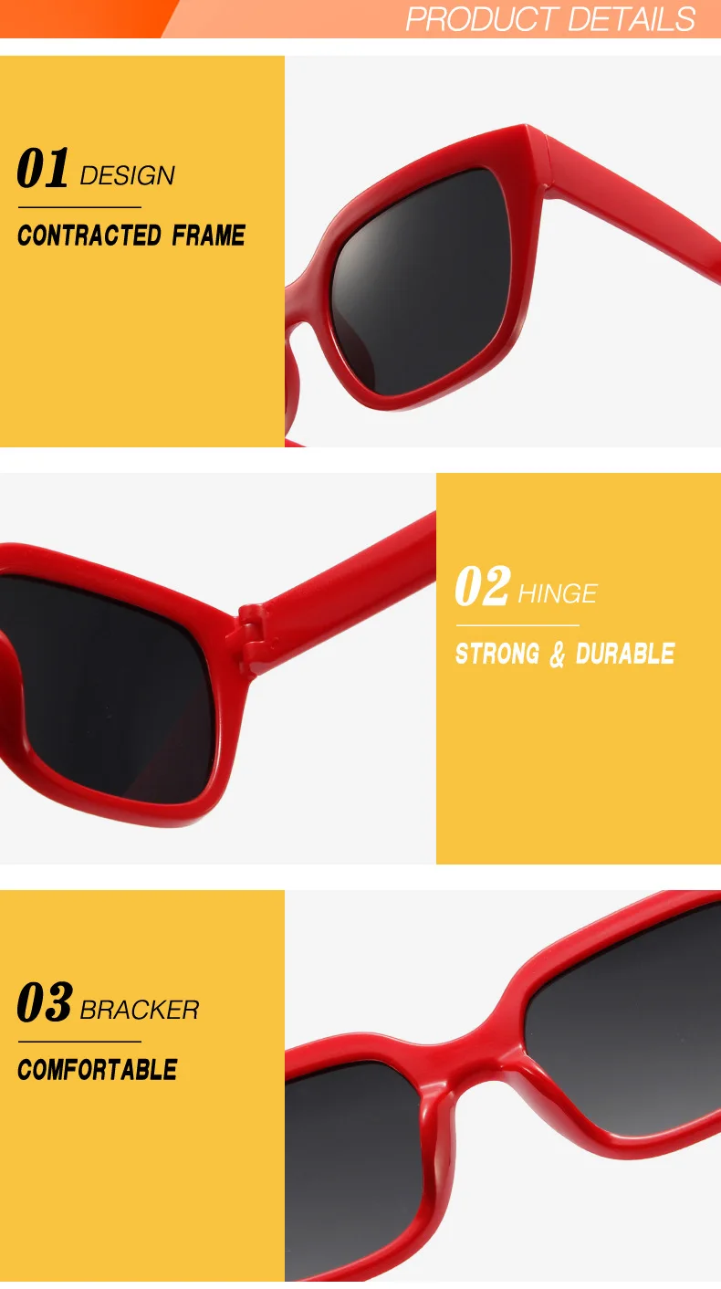 Occhiali da sole quadrati retrò donna tendenza colori candy_voghion.com