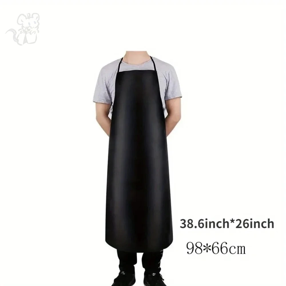 PU Leather Heavy Duty Waterproof Apron for Dishwashing 40 Inch Work Apron PU Leather Dishwasher for Men Cleaning Lig