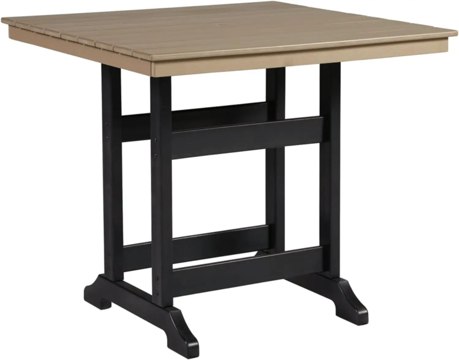 

Signature Design by Ashley Outdoor Fairen Trail HDPE Patio Counter Table with Umbrella Hole, Black