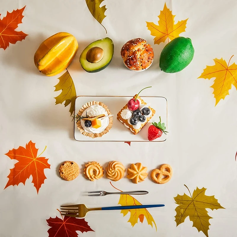 

Thanksgiving Autumn Leaf Tablecloth Autumn Maple Leaf Tablecloth Waterproof Rectangular Plastic Tablecloth