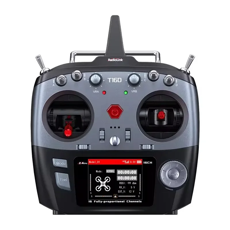 Récepteur R16F connecté à la radiocommande RadioLink T16D Radiocommande 16 Canaux 2,4 GHz avec Récepteur R16F