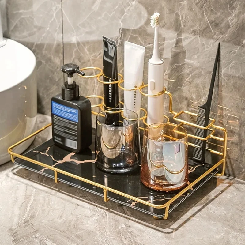 

Новинка, роскошная настольная косметическая продукция для ухода за кожей, органайзер для духов для косметики, ванной комнаты, напольная полка для хранения