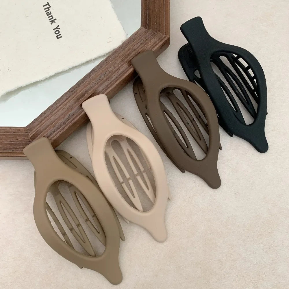 Große matte Haarklammern aus Kunststoff für Frauen, dicke Haar-Accessoires, modische neutrale Farbe, Herbst-Winter-Entenschnabel-Clip 2024 – Detail 2