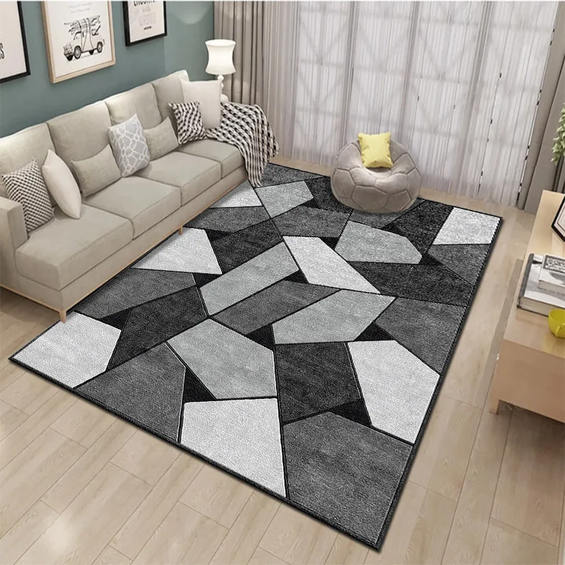 

Nordic crystal velvet small floor mat, household printed living room carpet, sofa, coffee table, bay window carpet
