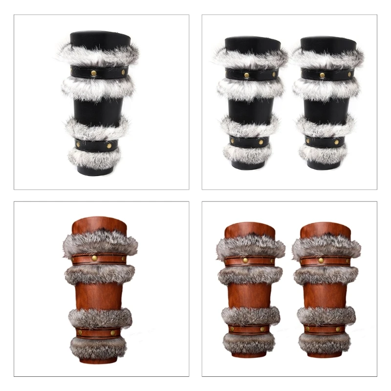 

Y166 Adjustable Knight Arm Guards Halloween Cosplay Plush Trim Bracer for Men