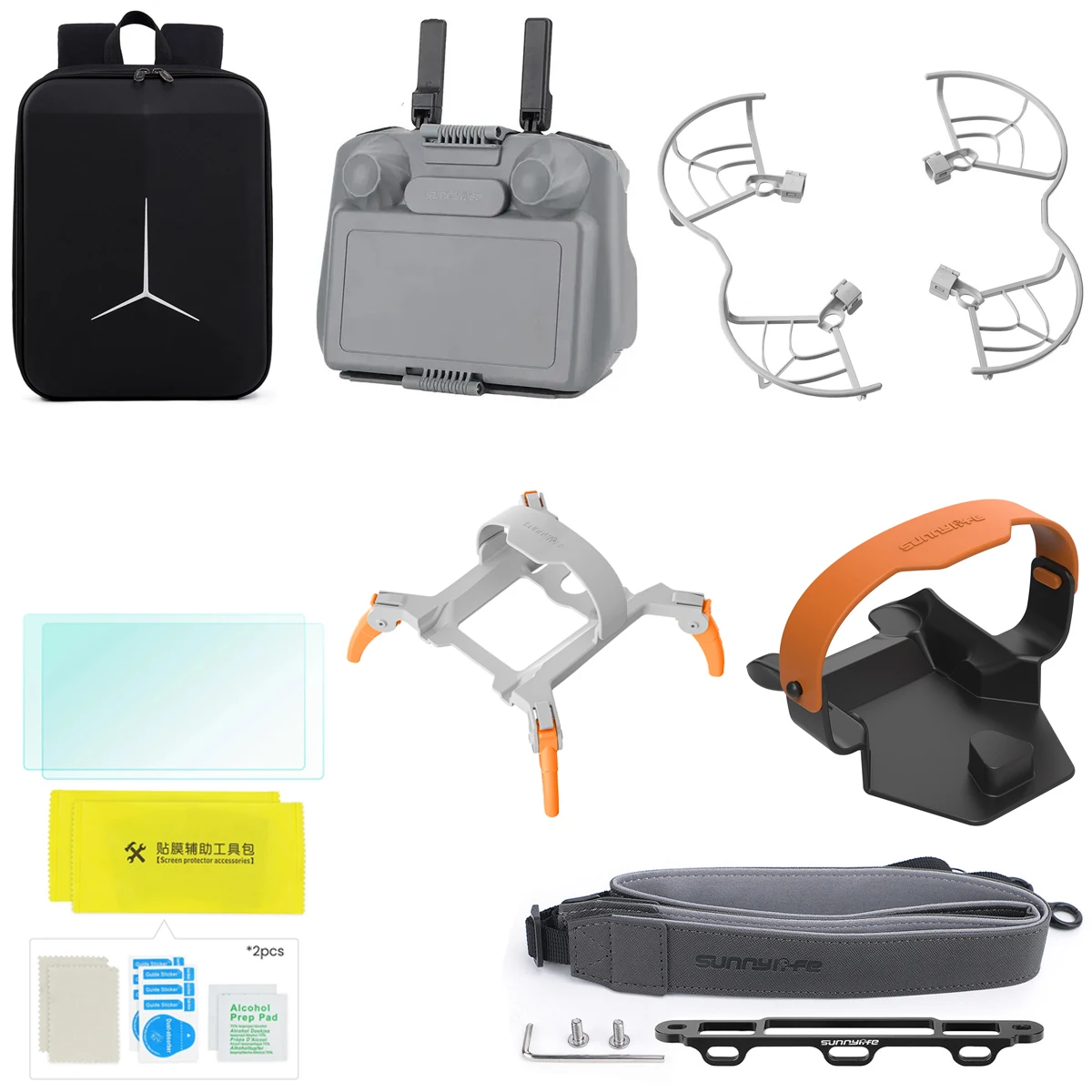 Kit Di Accessori Per Dji Mini 4 Pro Landing Gear Lens Cap Elica Guard Cage Holder Filter Rc 2 Controller Custodia In Silicone Bag
