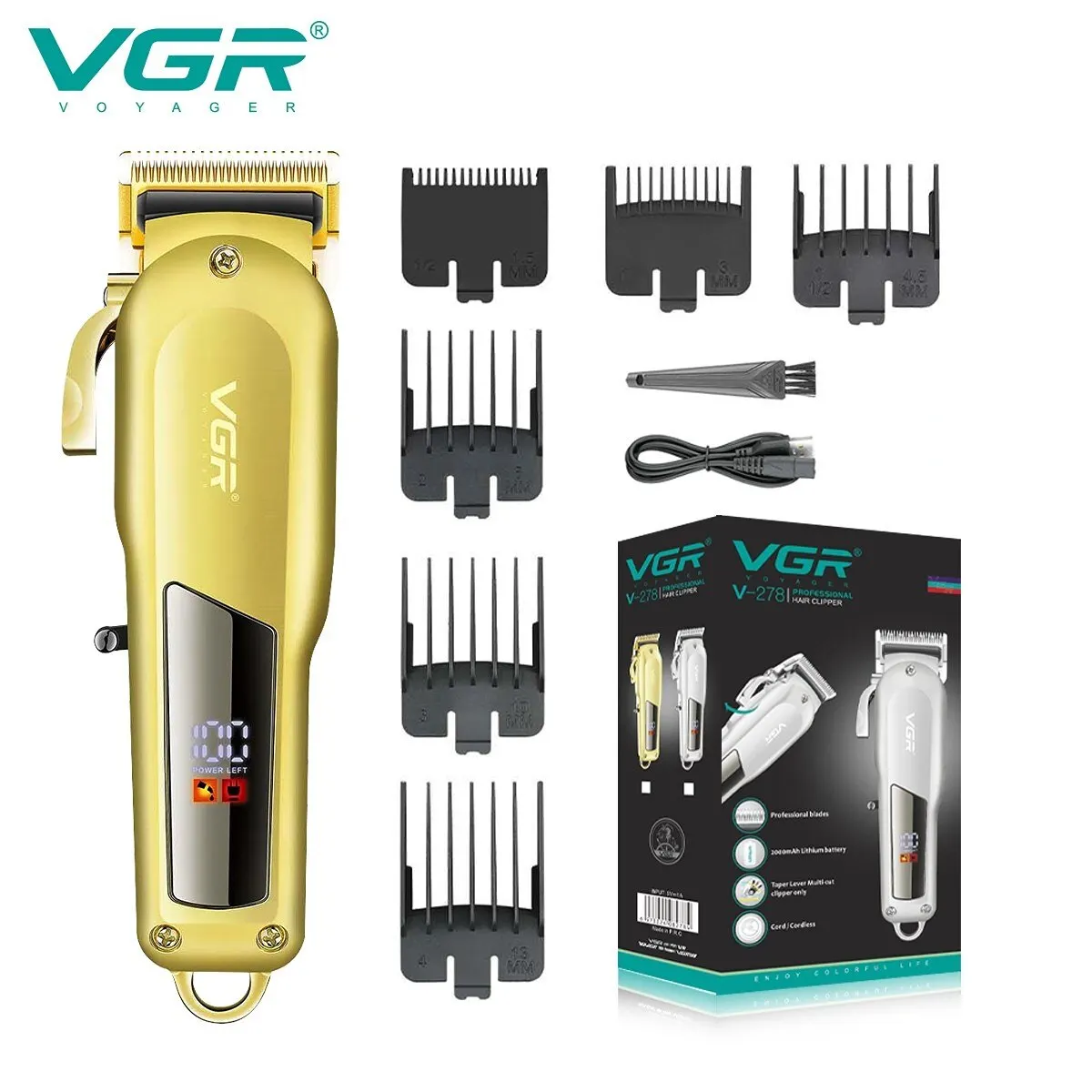 VGR hair clipper hair trimmer men cutting machine beard trimmer professional cordless haircut machine rechargeable V-278 hair clipper