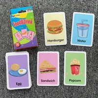 Children's Early Physical Cognition English Word Education Card  Animal Fruits Flashcards Montessori Baby Kids Early Educational 1