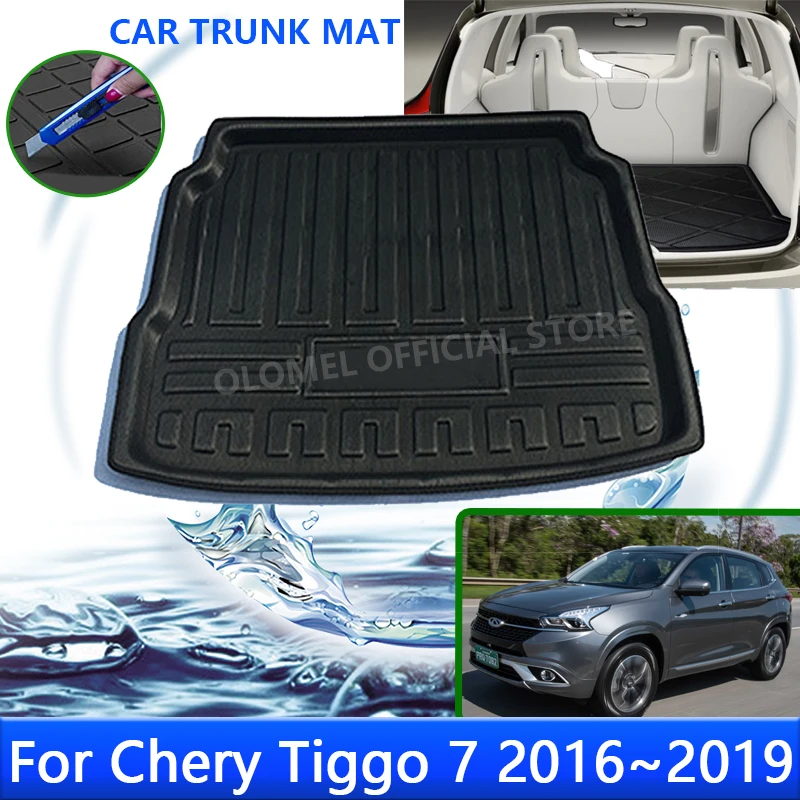

Auto For Chery Tiggo 7 T15 2016 2017 2018 2019 Rear Trunk Tray Cargo Boot Waterproof Liner Mat Floor Carpet Accessories Sticker