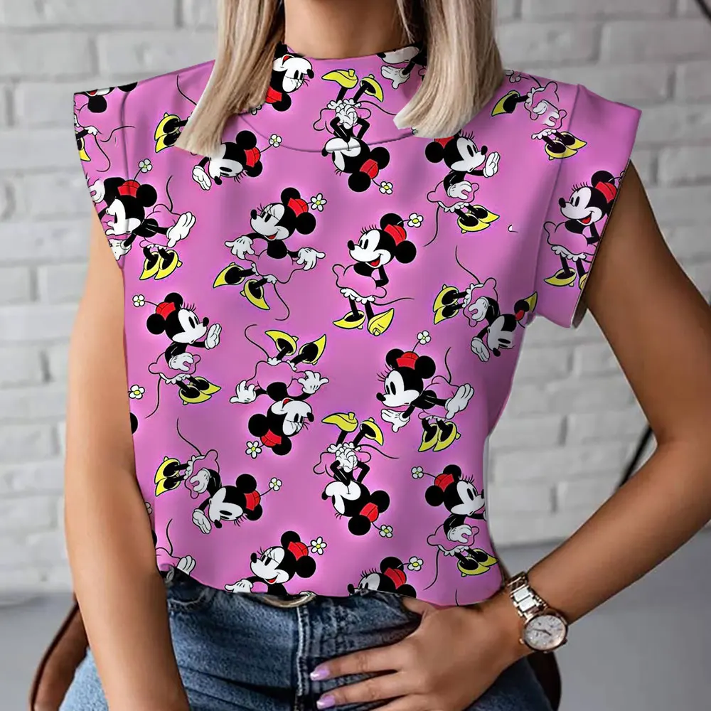 

2023 summer new Mickey Minnie anime female T-shirt loose vest Harajuku street all-match fashion casual sleeveless top