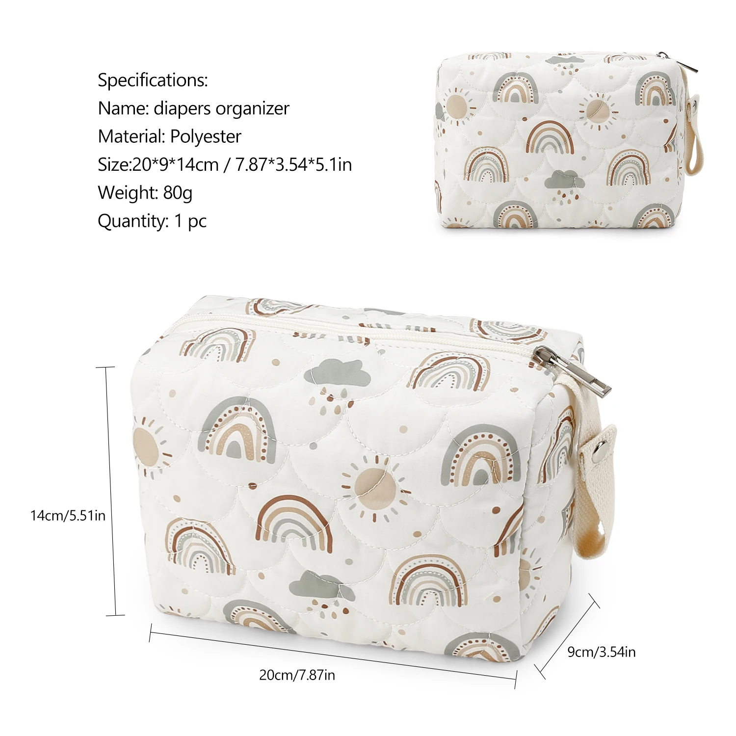 Borsa fasciatoio con stampa animalier, organizer da viaggio per mamma e bambino, leggera, multiuso, da appendere - immagine 2
