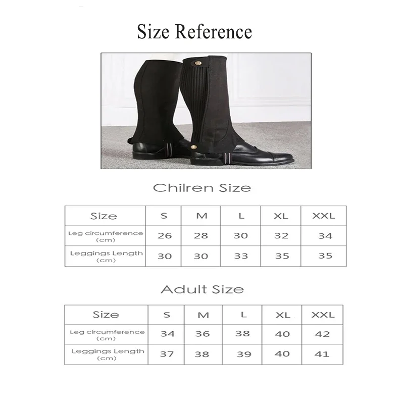 Microfiber Equestrian Gaiter Half Chaps Durable Horse Riding Boots Cover Adult Children Leg Guard Leggings Equitation Equipment