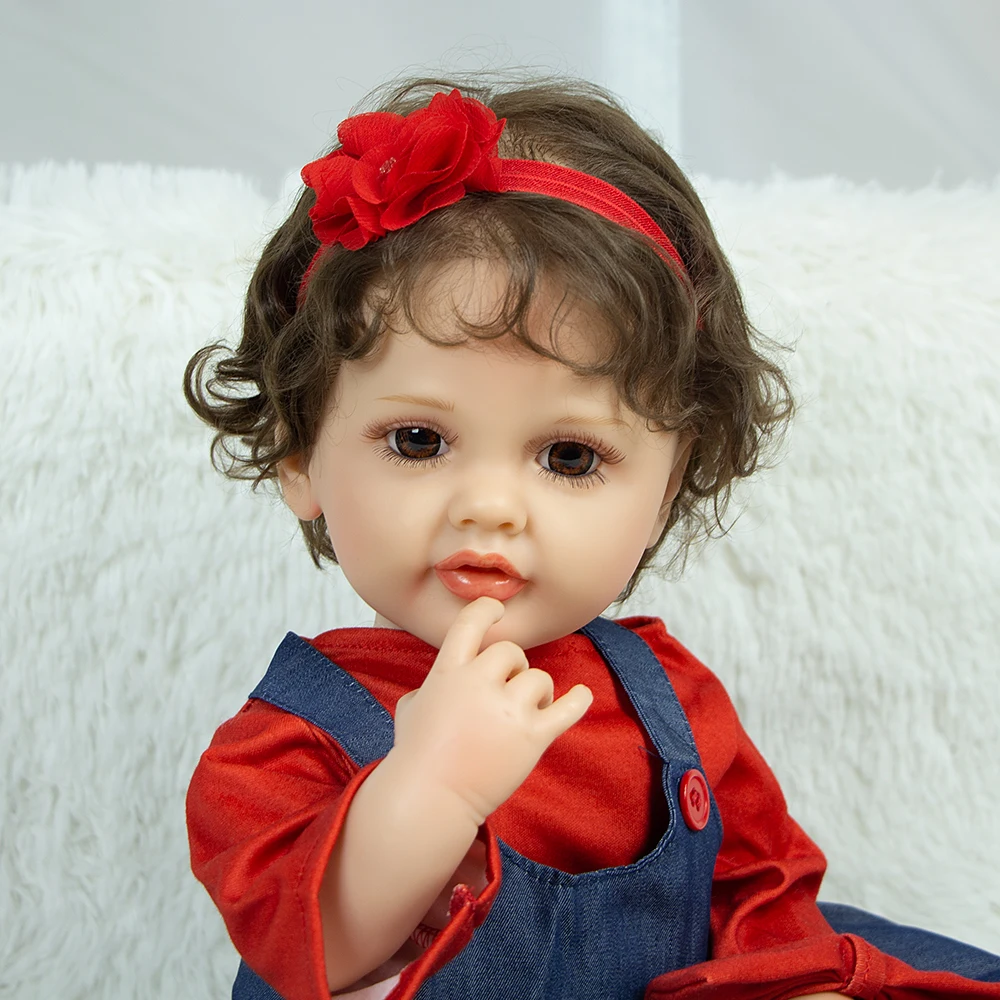 22 Pollici 55 Cm Silicone Body Fidget Toys Reborn Baby Dolls Bambola Neonato Realistica Bambini Per Giocattolo Regalo Per Bambini