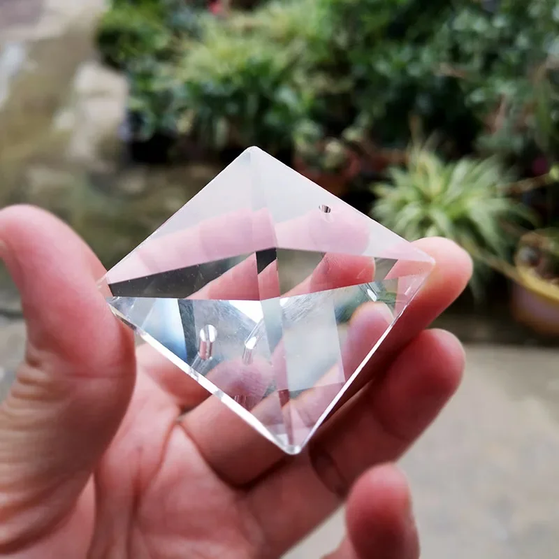 10Size Crystal Square Beads Chandelier Prism Suncatcher with 2 Holes Beads Chain Lighting Parts Home Wedding Decor Accoessory