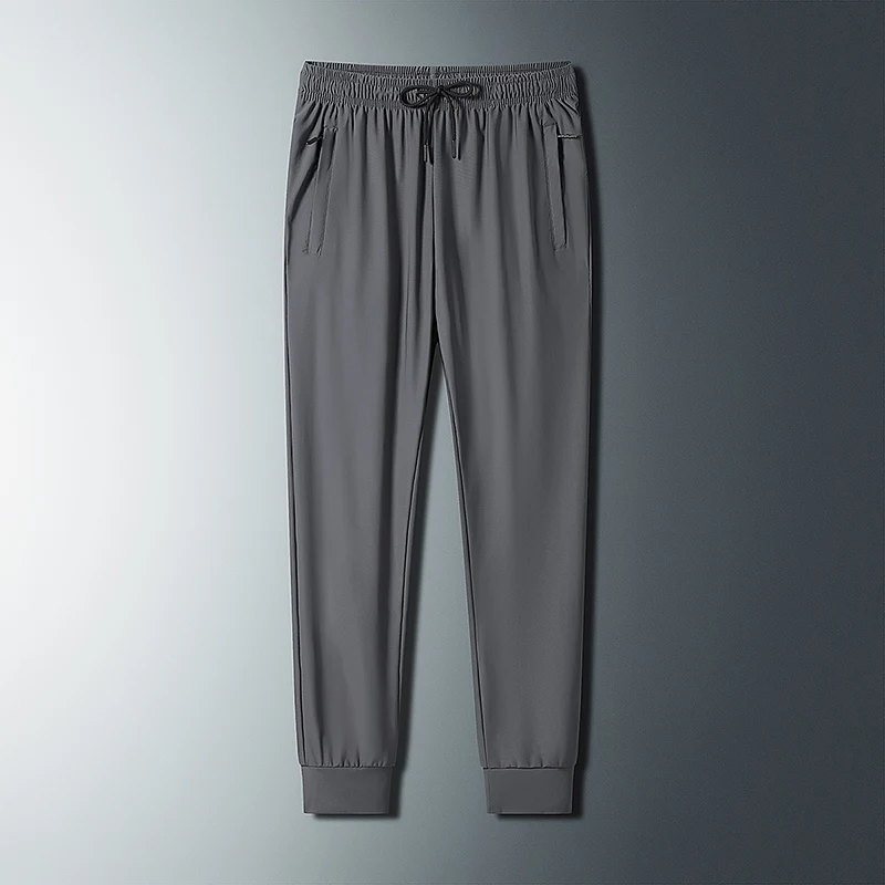 2024 L-8XL Summer Hot selling Ice Silk Pants Casual Pants Summer Quick Drying Breathable Ice Silk Sports Outdoor Pants Strap