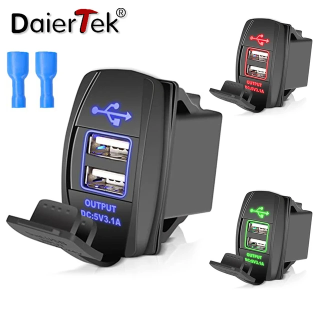 Daiertek 2.1a universeller wasserdichter Dual-USB-Auto-USB-Lade buchsen  adapter für Fahrzeug boot LKW