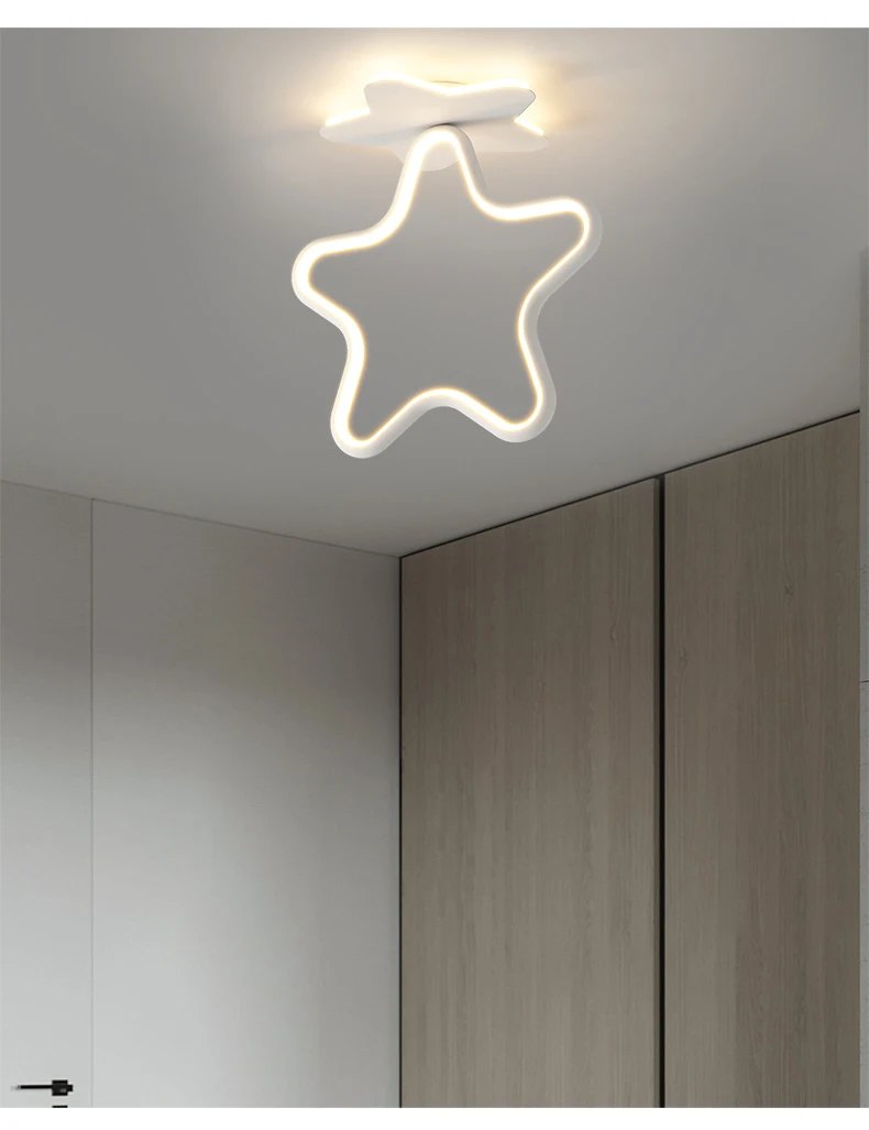 simples casa coração estilo estrela novo moderno led luzes do candelabro sala de estar teto quarto corredor lâmpadas iluminação interior