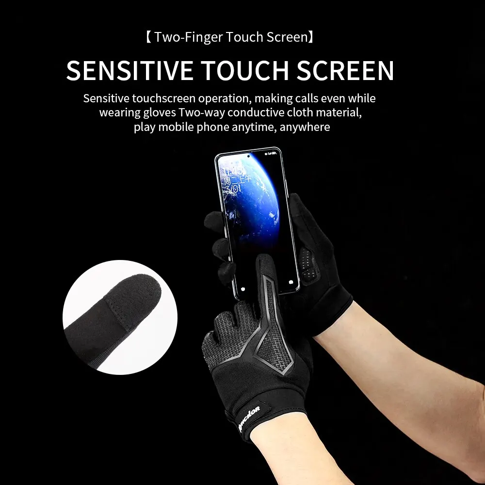 MTB Cycling Gloves Black Touch Screen Men Women Road Bike Gloves Gym Riding Silicone Gel Bicycle Motorcycle Gloves 3