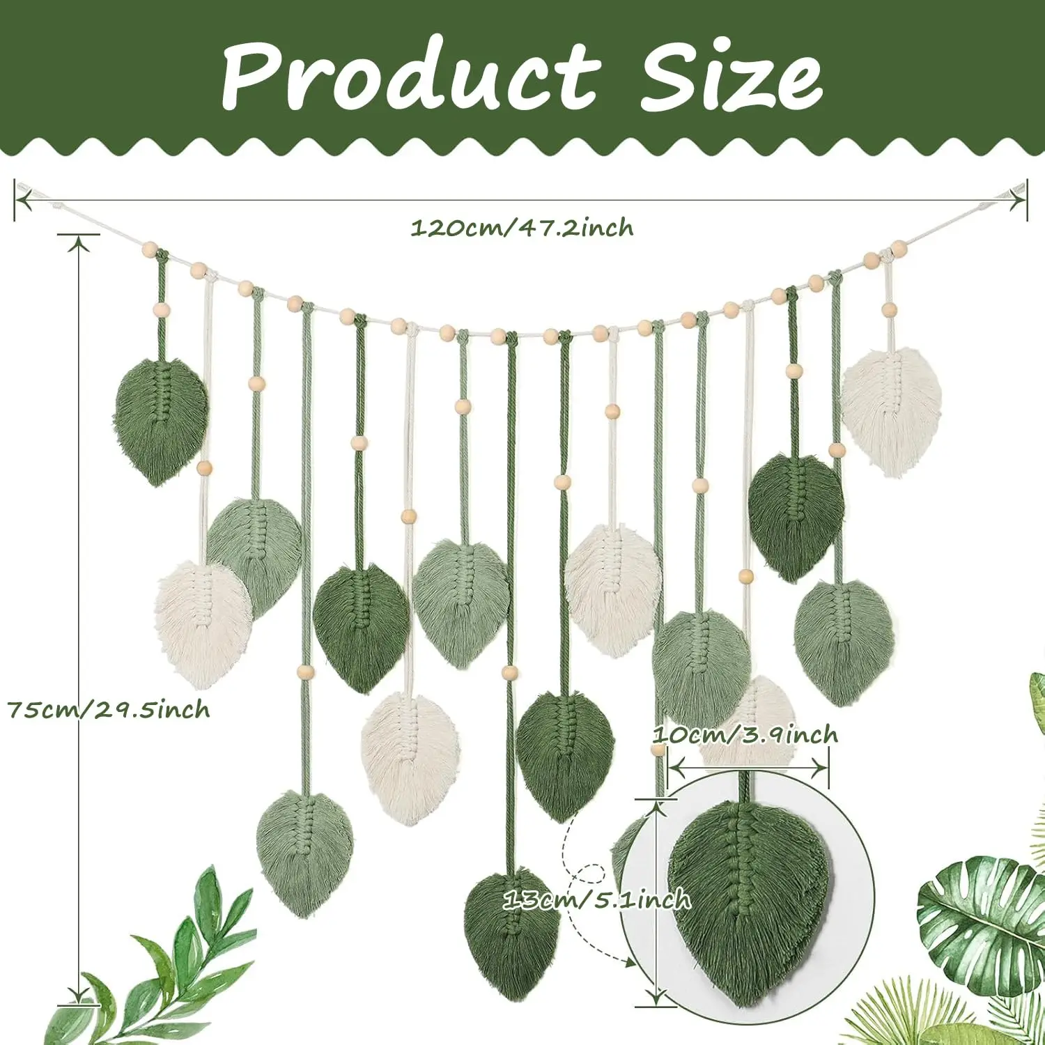 Bohemian Macrame Leaf Wall Hanging 3