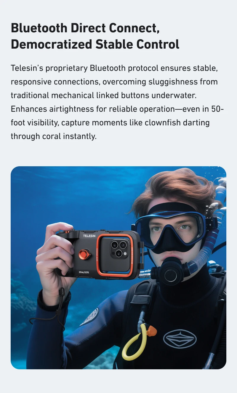 Diving Waterproof Phone Camera Shoot Hand Grip Phone Case Holder Shooting Aid Re