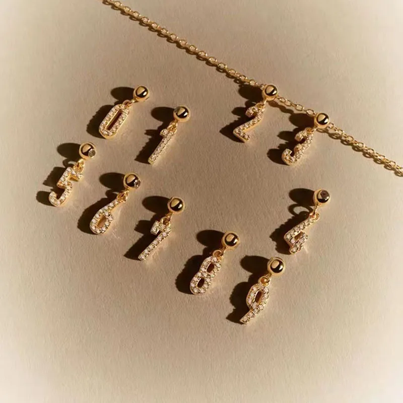 925 Sterling Silber Halskette Zahlen Buchstaben Anhänger Charms DIY personal isierte Mode Halsreif Geburtstags geschenk für Frauen feine Schmuck