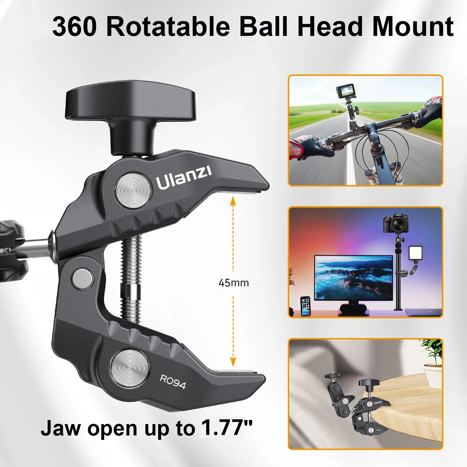 Adjustable Magic Arm Clamp with Universal Screw Mount