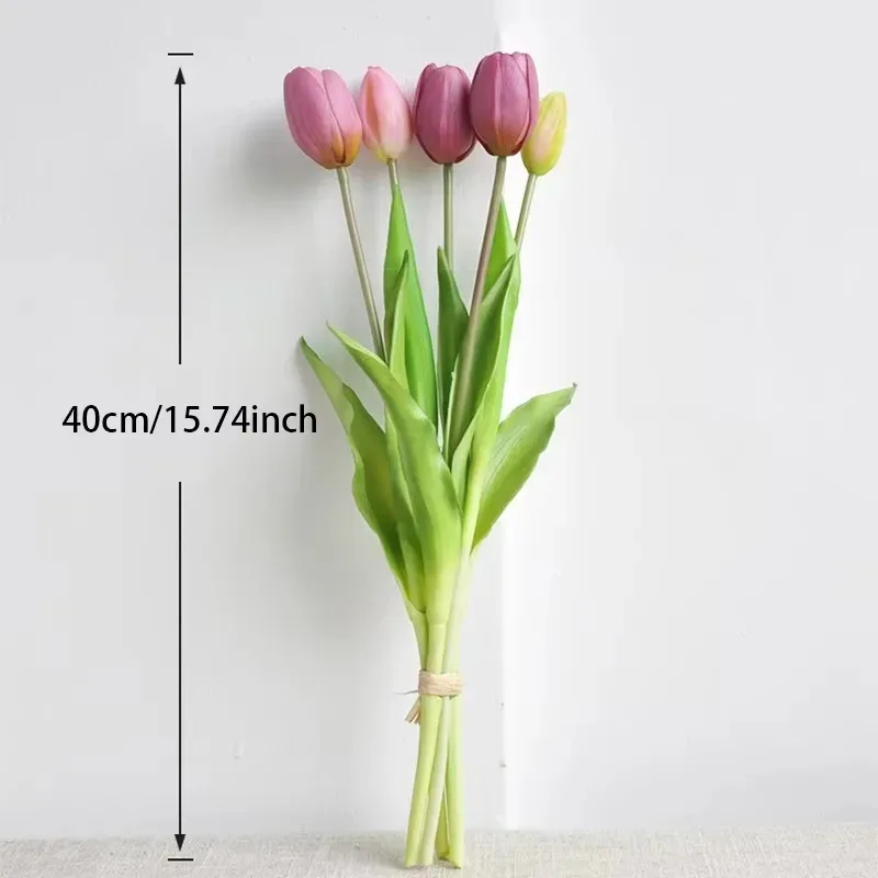 Silicone Artificial Tulips Fake Flowers for Home Decor Wedding Bouquets Bridal Party Centerpieces, and Elegant Interior Design