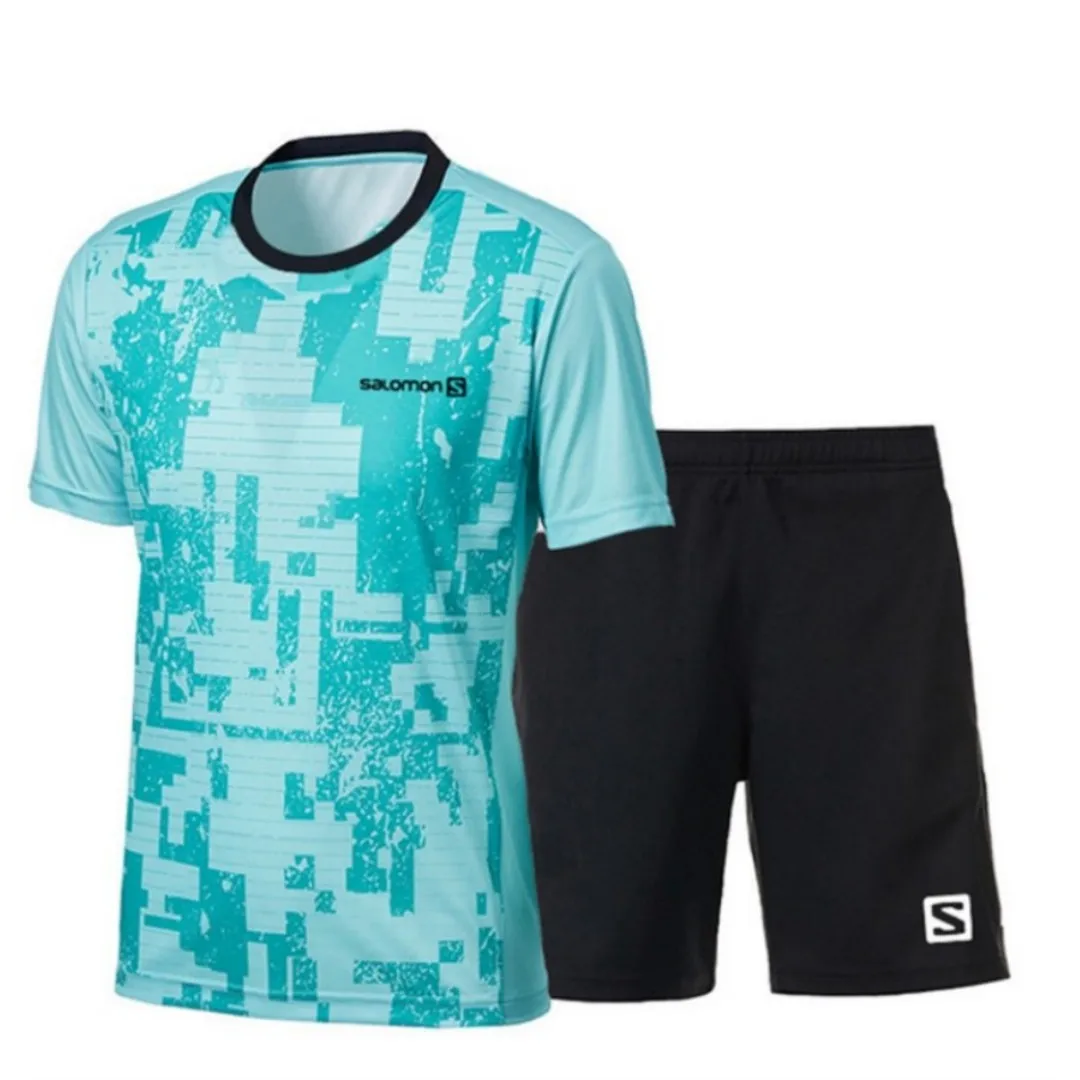 

Men's Fashion Breathable Tennis Sports Suit Summer Casual Outdoor Sportwear Women's Badminton T-shirt Loose Running Clothing Set