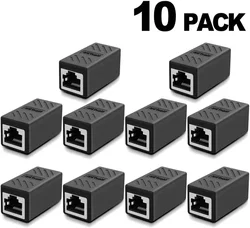 High - Performance RJ45 Ethernet Cable Extender Connector - Female to Female Coupler (10 PCS)