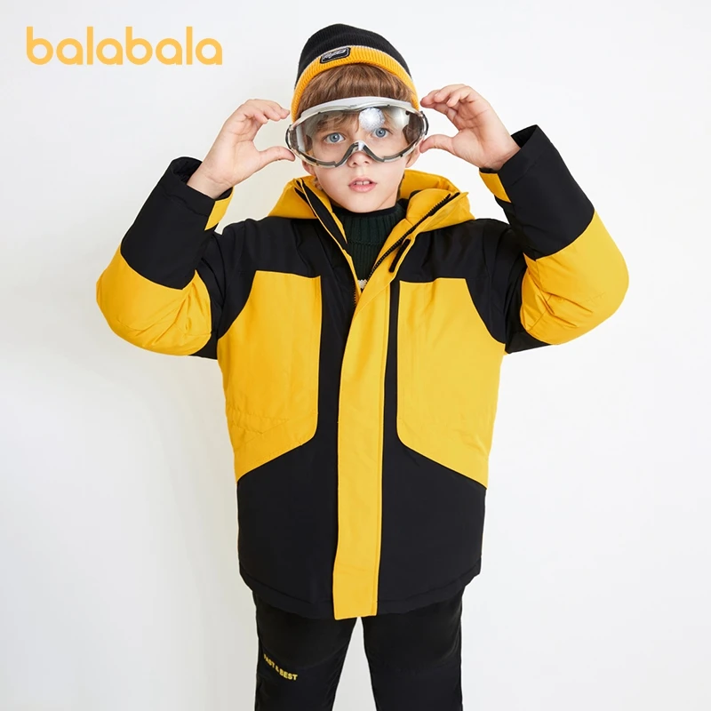 

Balabala Kids Boy Down Jacket Winter New Mid-Length Splicing Jacket