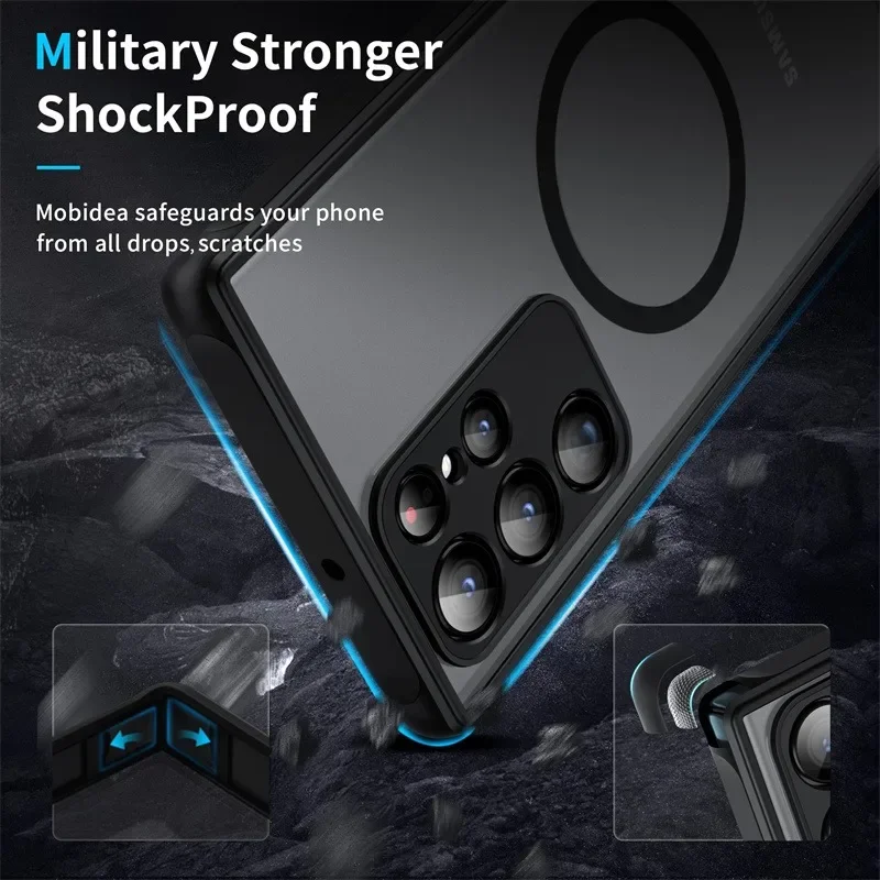 Magnetic Frosted Matte Shockproof Wireless Charging Case