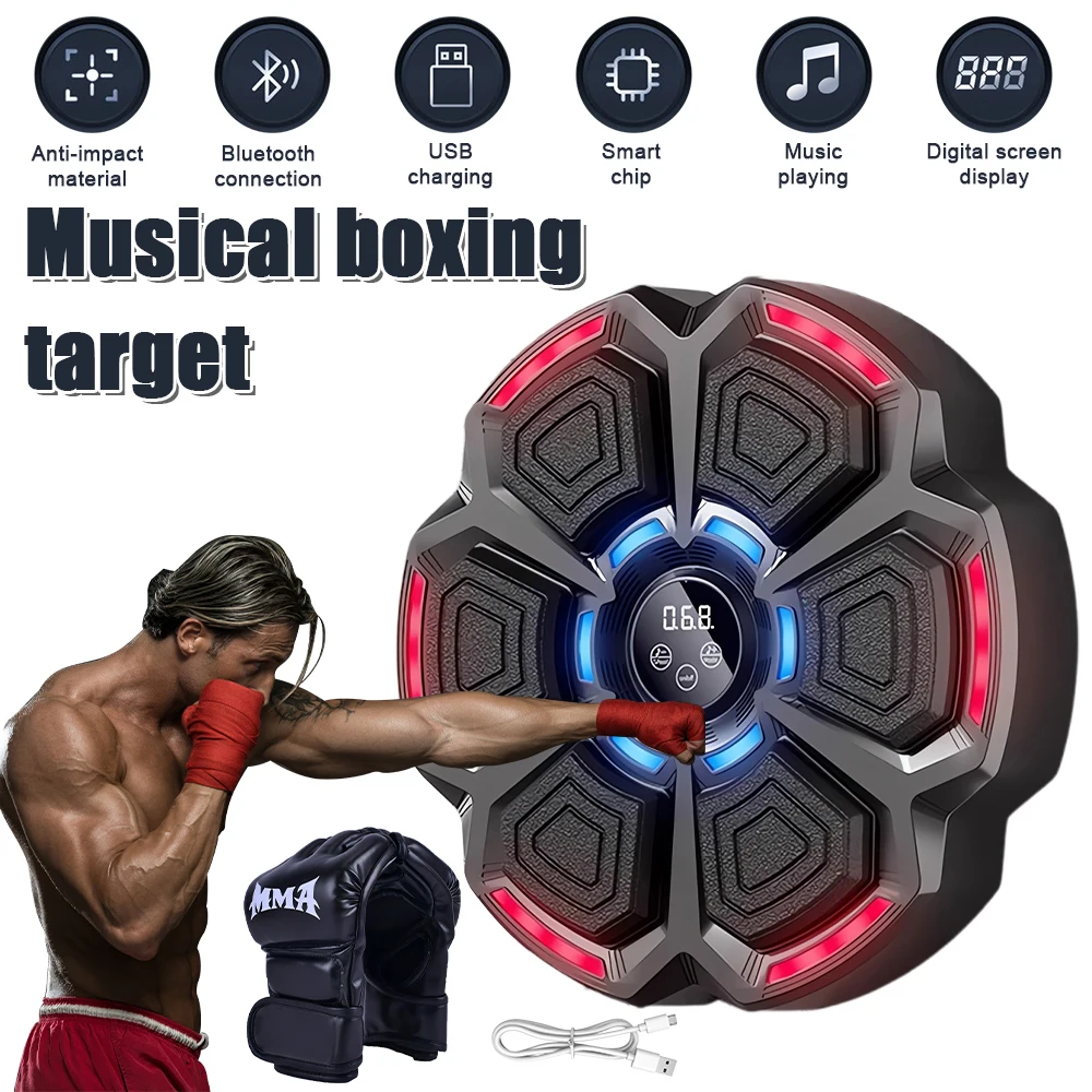 Music Boxing Machine Smart Bluetooth Wall Mounted Music Boxing Trainer Gym Home Electronic Target Punching Equipment