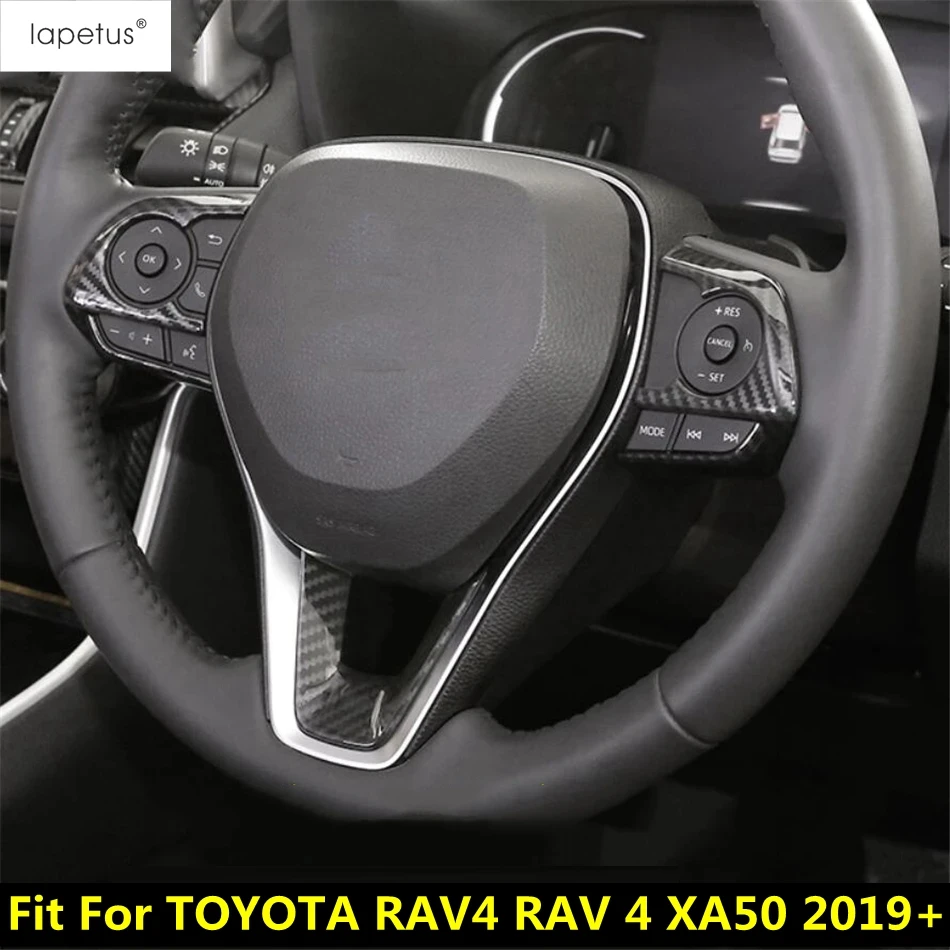 

Car Steering Wheel Button Frame Decoration Cover Trim ABS Carbon Fiber Accessories Interior For TOYOTA RAV4 RAV 4 XA50 2019-2022