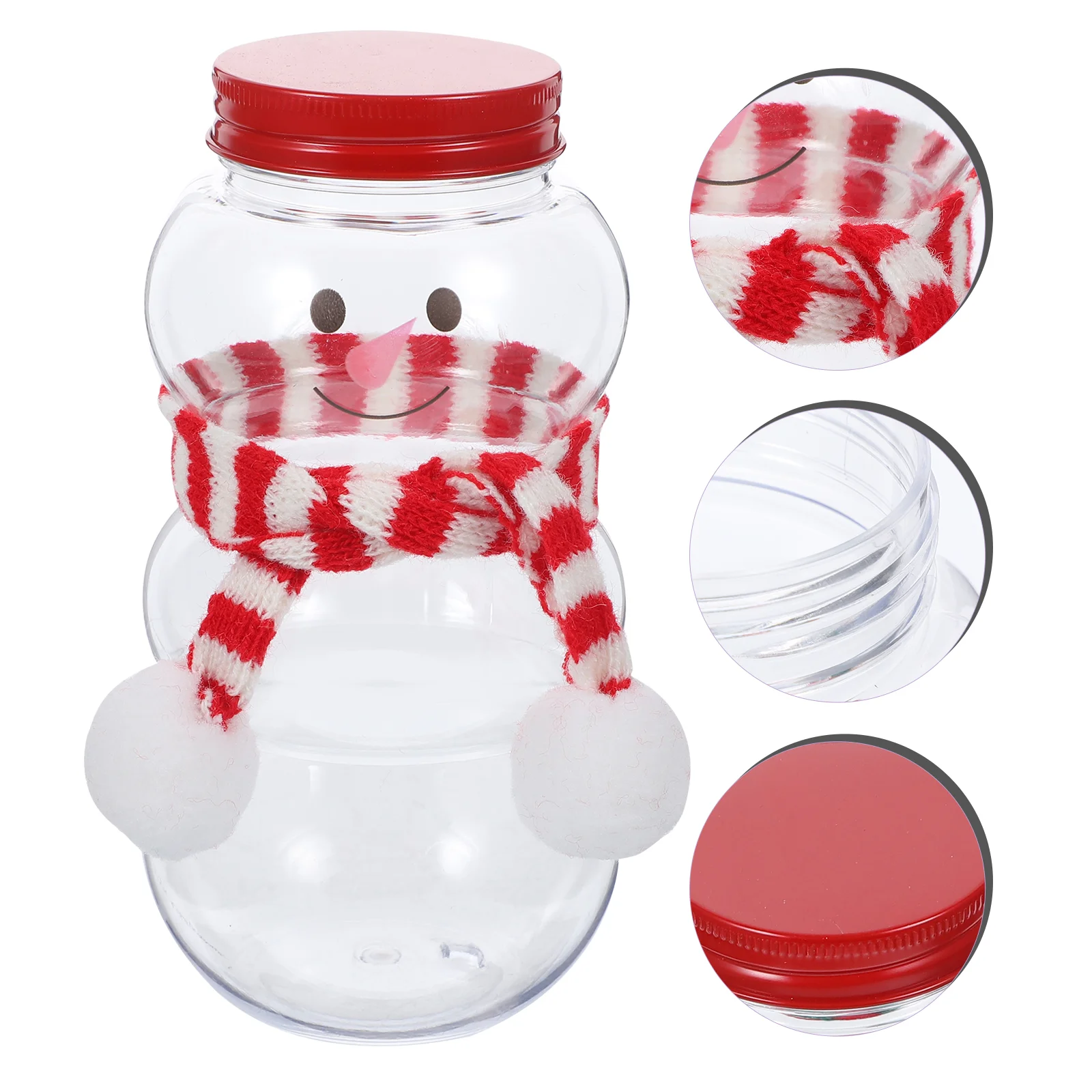 

Snowman Plastic Juice Bottles Empty Christmas Milk Beverage Bottle Mini Scarves Drink Containers Smoothies Water Bottles