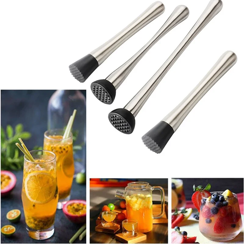 Cocktail Muddler Barware Mojito Cocktail Stainless Steel Bar Mixer DIY Drink Fruit Crushed Ice Barware Home Restaurant Bar Tool