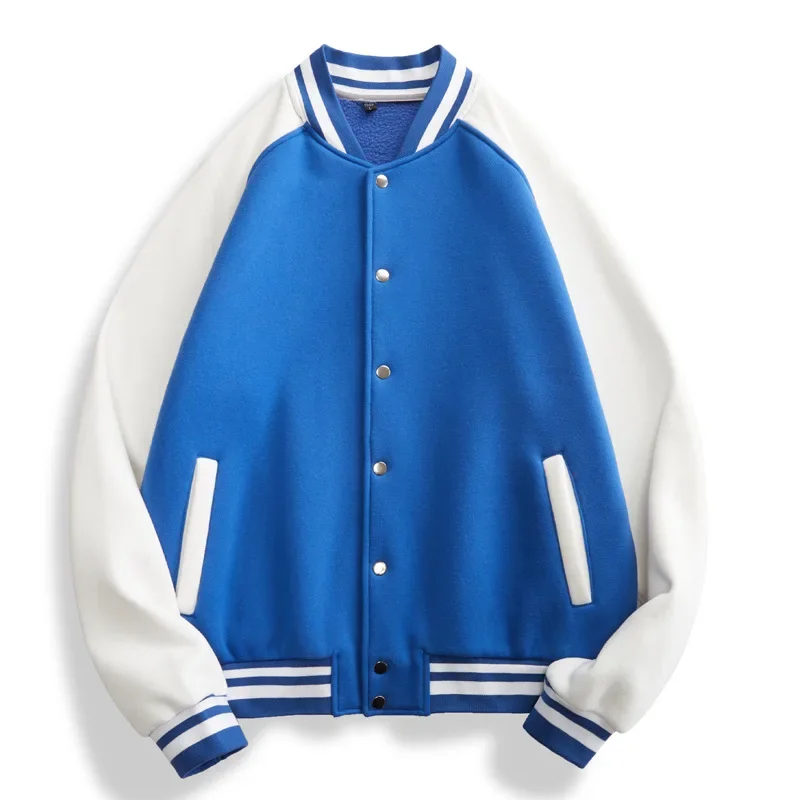 Autumn/Winter Thickened Fleece-Lined Cotton Baseball Uniform Stand Collar Workwear Customizable Printing Embroidery